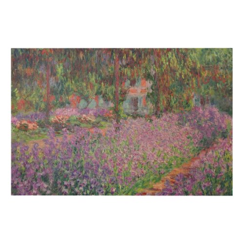 Claude Monet  The Artists Garden at Giverny Wood Wall Art