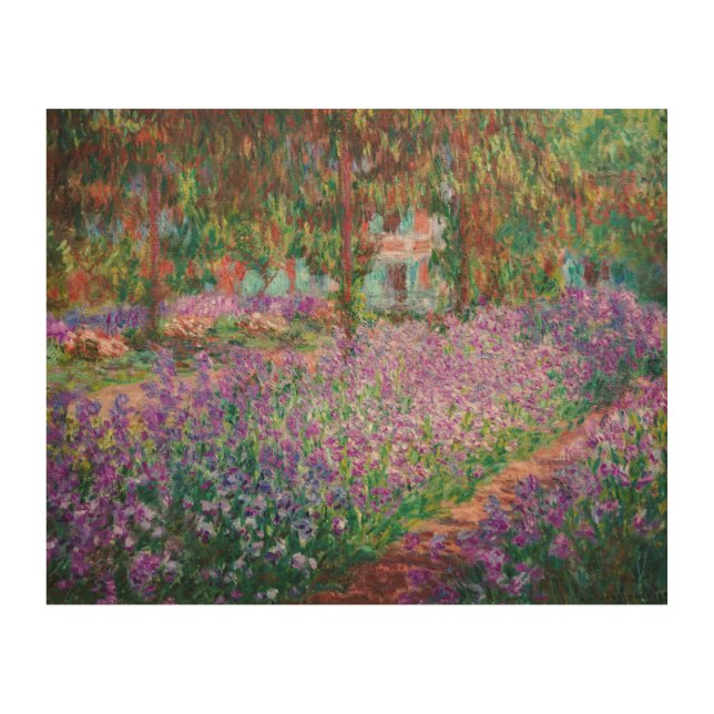 Claude Monet - The Artist's Garden at Giverny Wood Wall Art (Front)