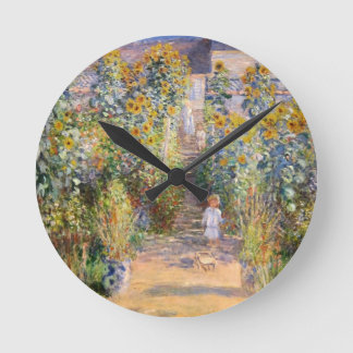 Claude Monet The Artist's Garden at Vétheuil, 1880 Round Clock