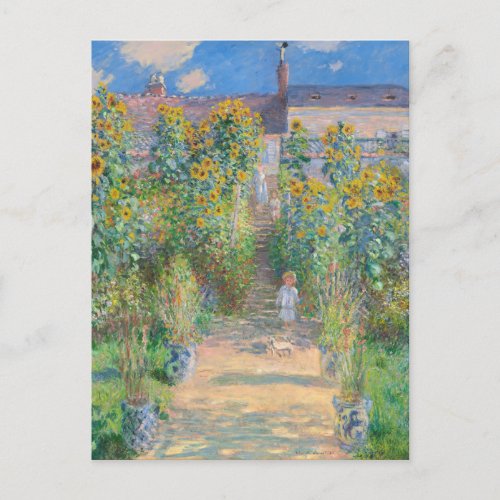 Claude Monet The Artists Garden at Vtheuil 1881 Postcard