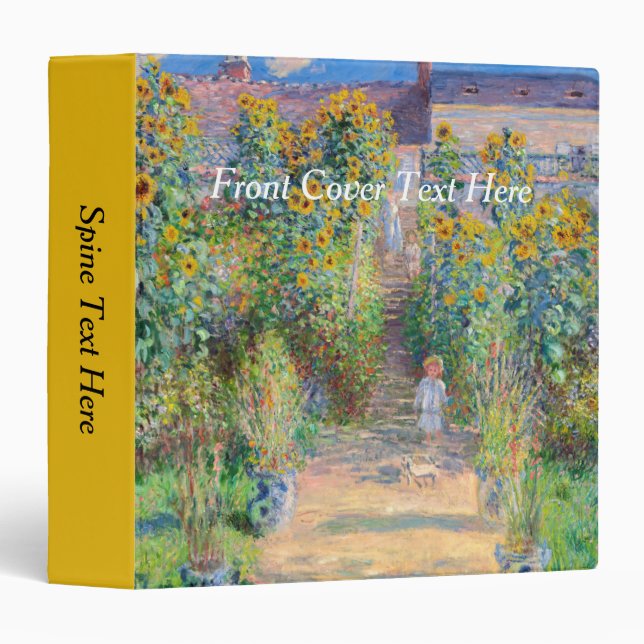 Claude Monet - The Artist's Garden at Vetheuil 3 Ring Binder (Front/Spine)