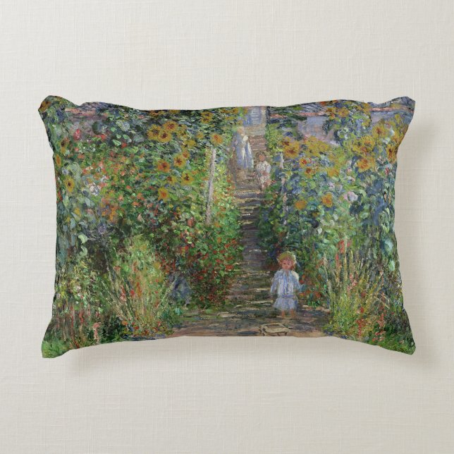 Claude Monet | The Artist's Garden at Vetheuil Accent Pillow (Front)
