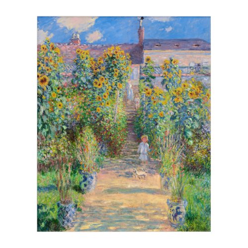 Claude Monet _ The Artists Garden at Vetheuil Acrylic Print