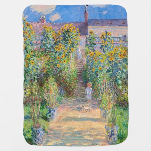 Claude Monet _ The Artists Garden at Vetheuil Baby Blanket
