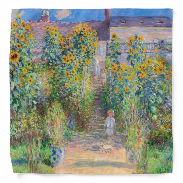 Claude Monet - The Artist's Garden at Vetheuil Bandana (Front)