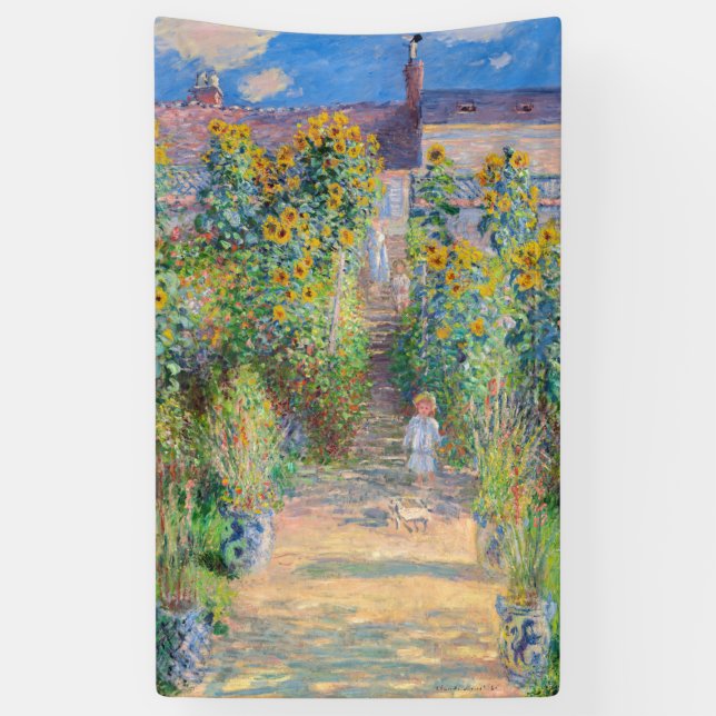 Claude Monet - The Artist's Garden at Vetheuil Banner (Vertical)