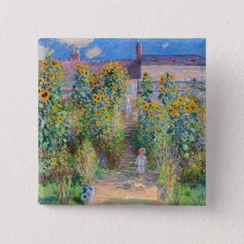 Claude Monet _ The Artists Garden at Vetheuil Button