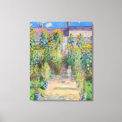 Claude Monet _ The Artists Garden at Vetheuil Canvas Print