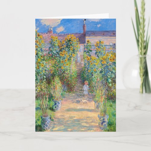 Claude Monet _ The Artists Garden at Vetheuil Card