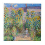 Claude Monet - The Artist's Garden at Vetheuil Ceramic Tile<br><div class="desc">The Artist's Garden at Vetheuil / Le jardin de l'artiste a Vetheuil - Claude Monet,  Oil on Canvas, 1881</div>