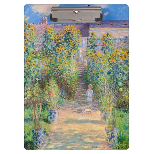 Claude Monet _ The Artists Garden at Vetheuil Clipboard
