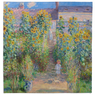 Claude Monet - The Artist's Garden at Vetheuil Cloth Napkin