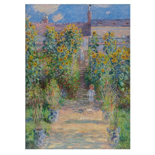 Claude Monet _ The Artists Garden at Vetheuil Cutting Board