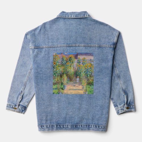Claude Monet _ The Artists Garden at Vetheuil Denim Jacket