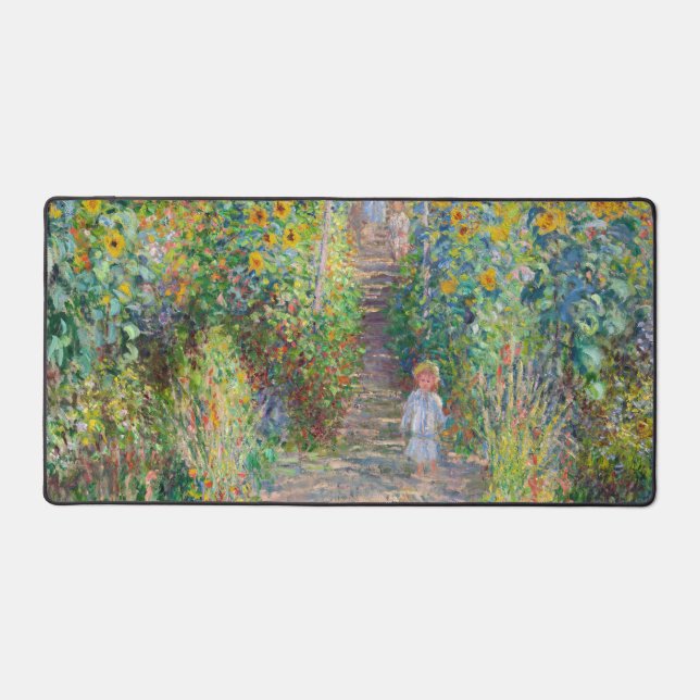 Claude Monet - The Artist's Garden at Vetheuil Desk Mat (Front)