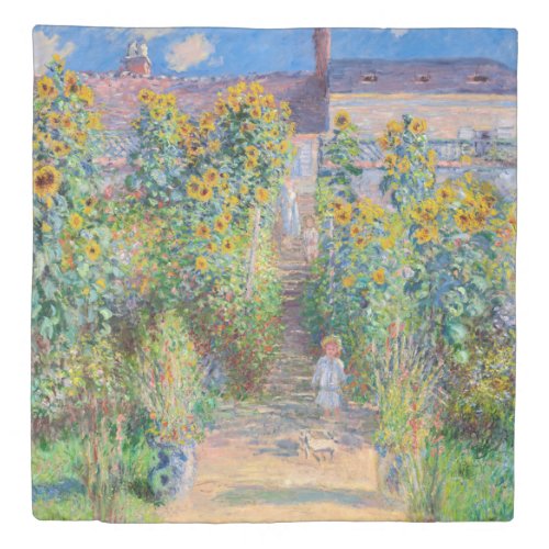 Claude Monet _ The Artists Garden at Vetheuil Duvet Cover