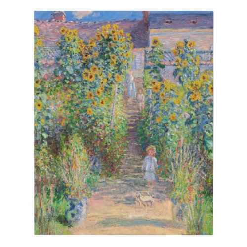 Claude Monet _ The Artists Garden at Vetheuil Faux Canvas Print
