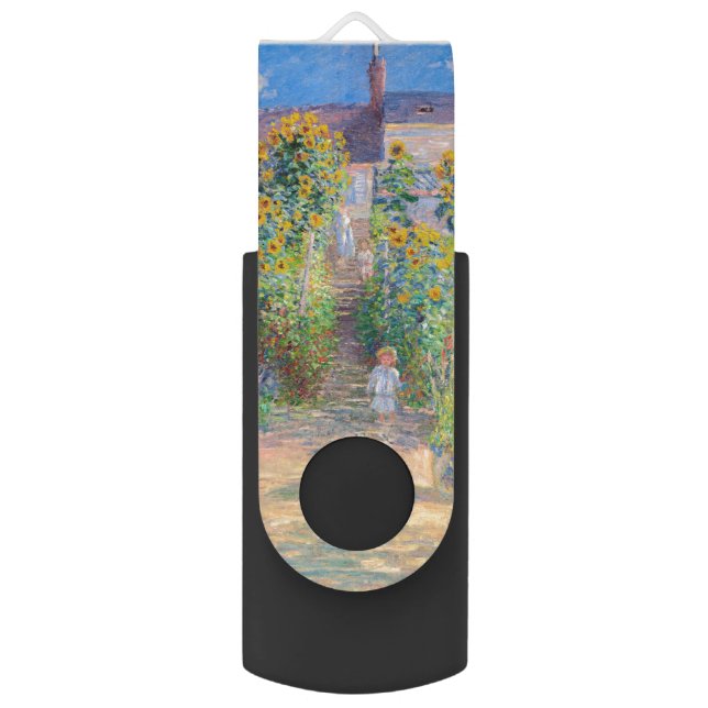Claude Monet - The Artist's Garden at Vetheuil Flash Drive (Front Vertical)