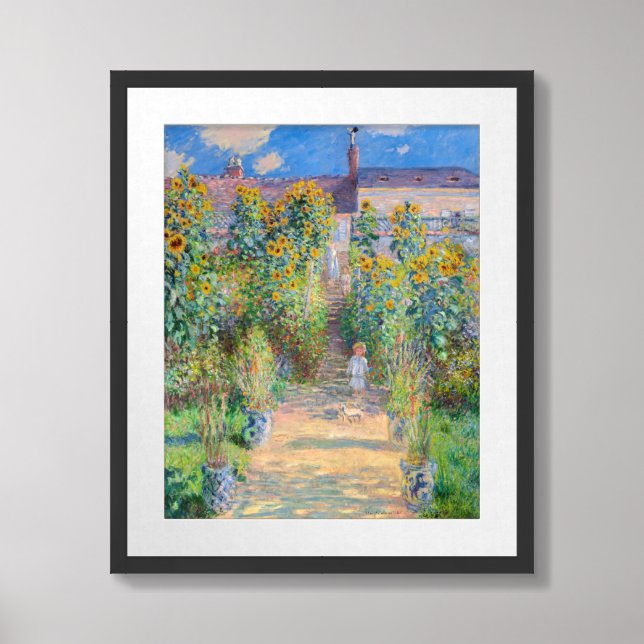 Claude Monet - The Artist's Garden at Vetheuil Framed Art (Framed Front)