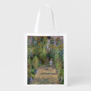 Claude Monet The Artist's Garden at Vetheuil Grocery Bag