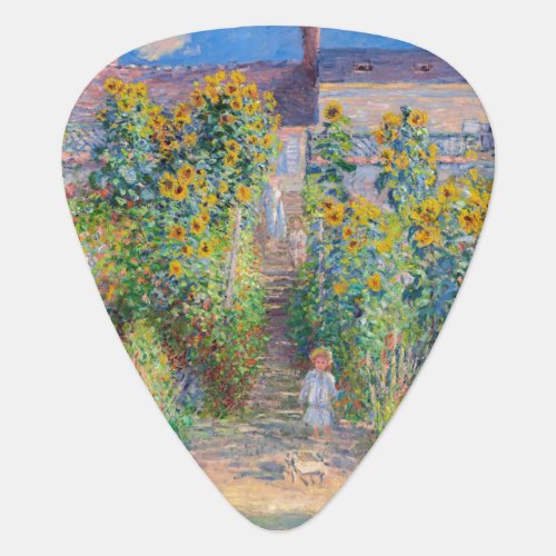 Claude Monet _ The Artists Garden at Vetheuil Guitar Pick