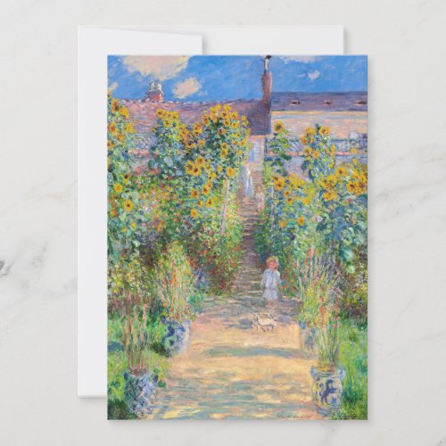 Claude Monet _ The Artists Garden at Vetheuil Invitation