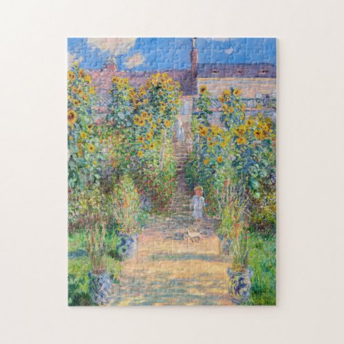 Claude Monet _ The Artists Garden at Vetheuil Jigsaw Puzzle