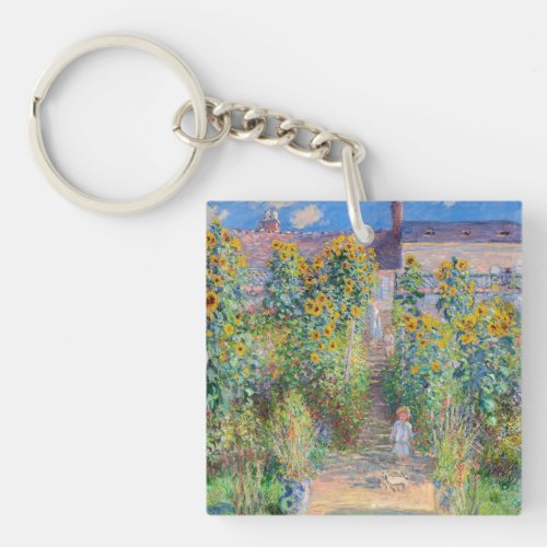 Claude Monet _ The Artists Garden at Vetheuil Keychain