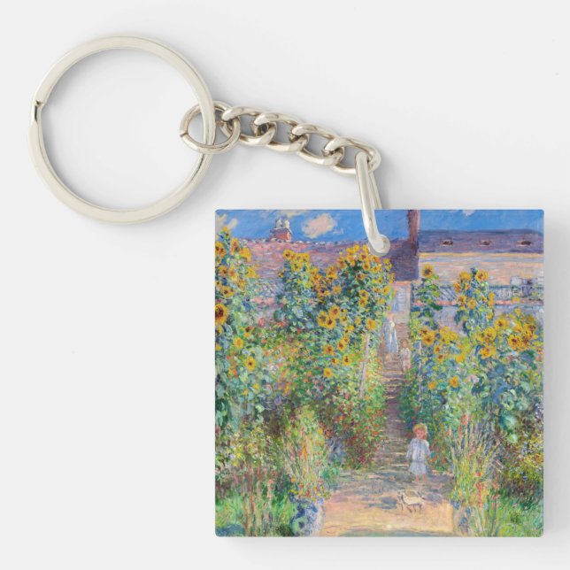 Claude Monet - The Artist's Garden at Vetheuil Keychain (Front)