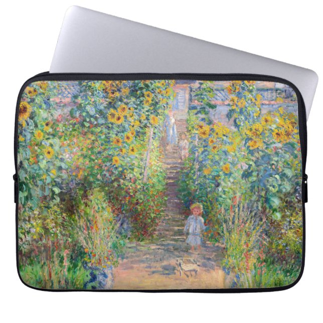 Claude Monet - The Artist's Garden at Vetheuil Laptop Sleeve (Front)