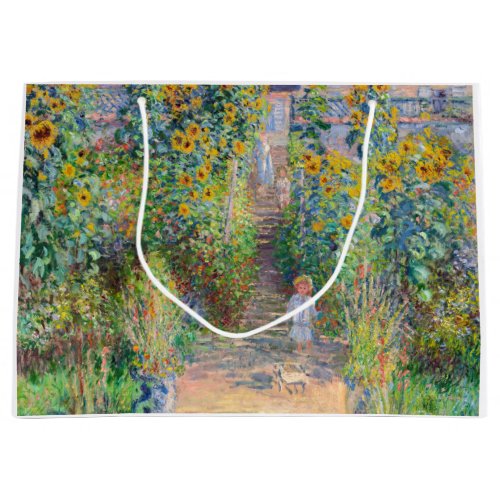 Claude Monet _ The Artists Garden at Vetheuil Large Gift Bag