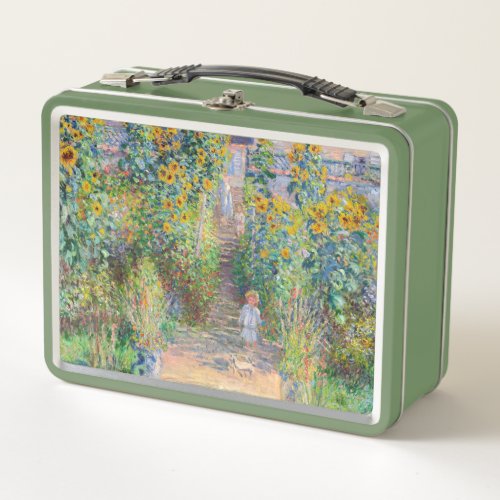 Claude Monet _ The Artists Garden at Vetheuil Metal Lunch Box