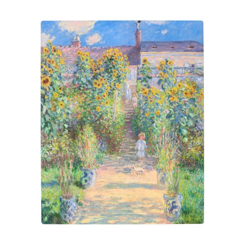 Claude Monet _ The Artists Garden at Vetheuil Metal Print