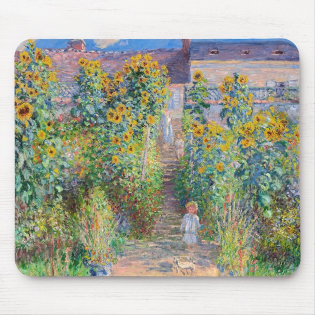 Claude Monet - The Artist's Garden at Vetheuil Mouse Pad (Front)
