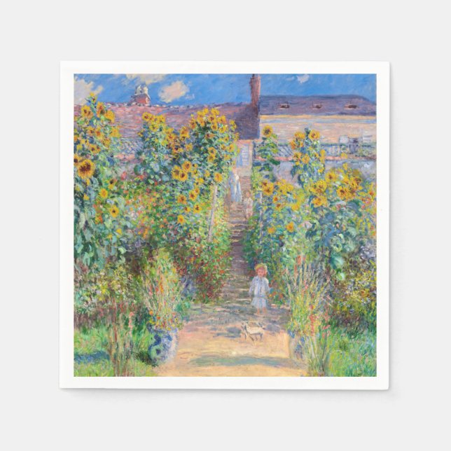 Claude Monet - The Artist's Garden at Vetheuil Napkins (Front)