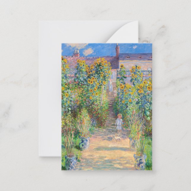 Claude Monet - The Artist's Garden at Vetheuil Note Card (Front)