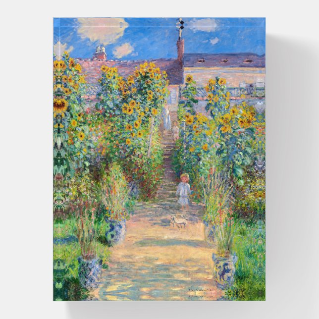 Claude Monet - The Artist's Garden at Vetheuil Paperweight (Vertical)
