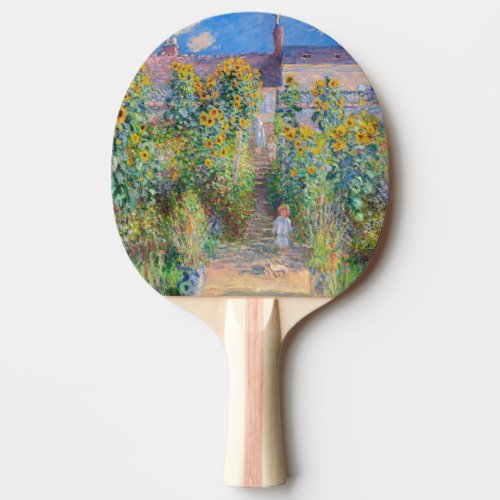 Claude Monet _ The Artists Garden at Vetheuil Ping Pong Paddle