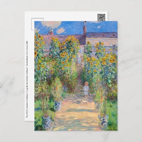 Claude Monet _ The Artists Garden at Vetheuil Postcard