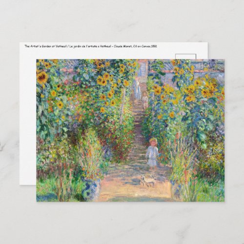 Claude Monet _ The Artists Garden at Vetheuil Postcard