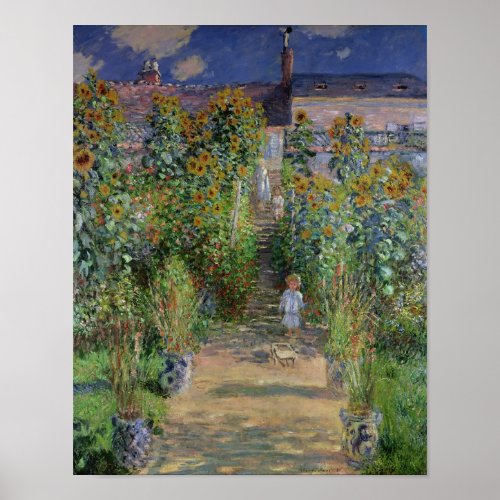 Claude Monet  The Artists Garden at Vetheuil Poster