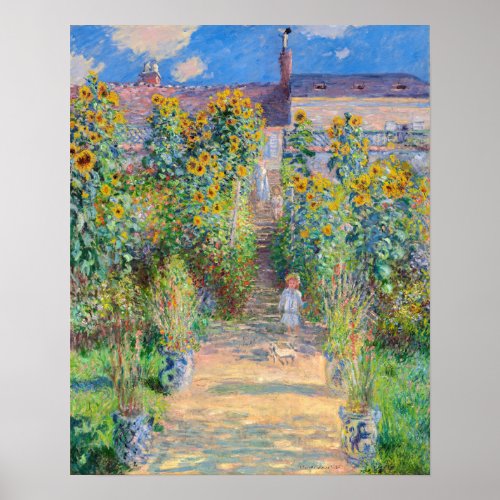 Claude Monet _ The Artists Garden at Vetheuil Poster