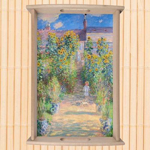 Claude Monet _ The Artists Garden at Vetheuil Serving Tray