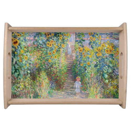 Claude Monet _ The Artists Garden at Vetheuil Serving Tray