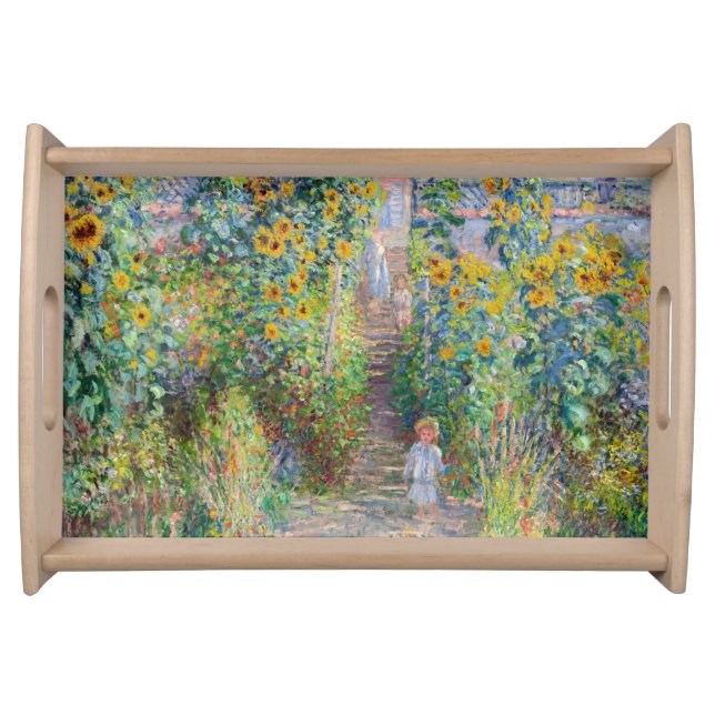 Claude Monet - The Artist's Garden at Vetheuil Serving Tray (Front)