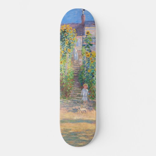 Claude Monet _ The Artists Garden at Vetheuil Skateboard