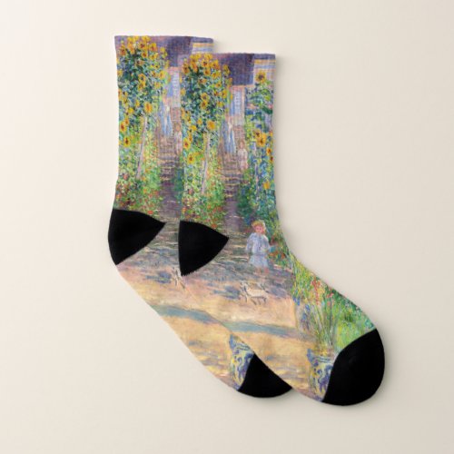 Claude Monet _ The Artists Garden at Vetheuil Socks