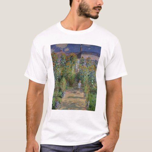 Claude Monet  The Artists Garden at Vetheuil T_Shirt