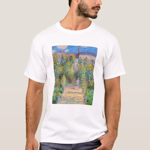 Claude Monet _ The Artists Garden at Vetheuil T_Shirt