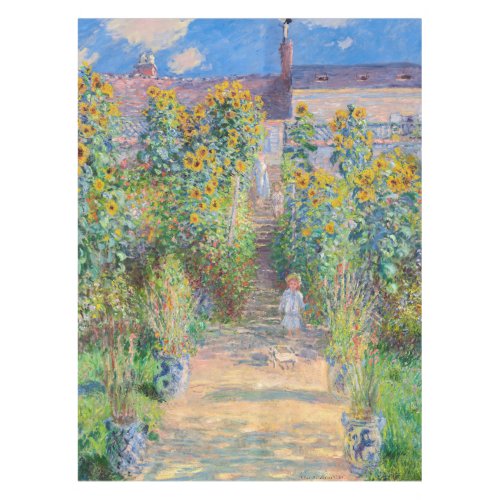 Claude Monet _ The Artists Garden at Vetheuil Tablecloth